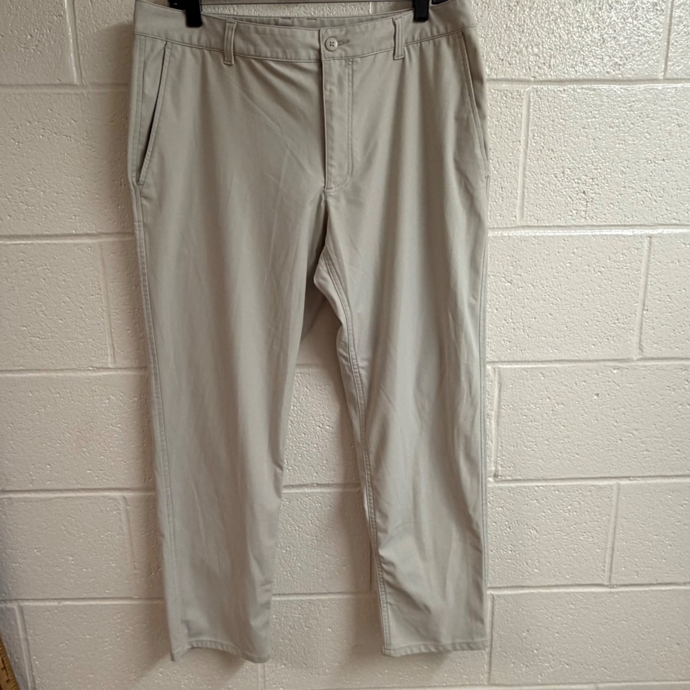 FootJoy Mens Performance Tapered Golf Pants 34x29 Stone Khaki Stretch Athletic